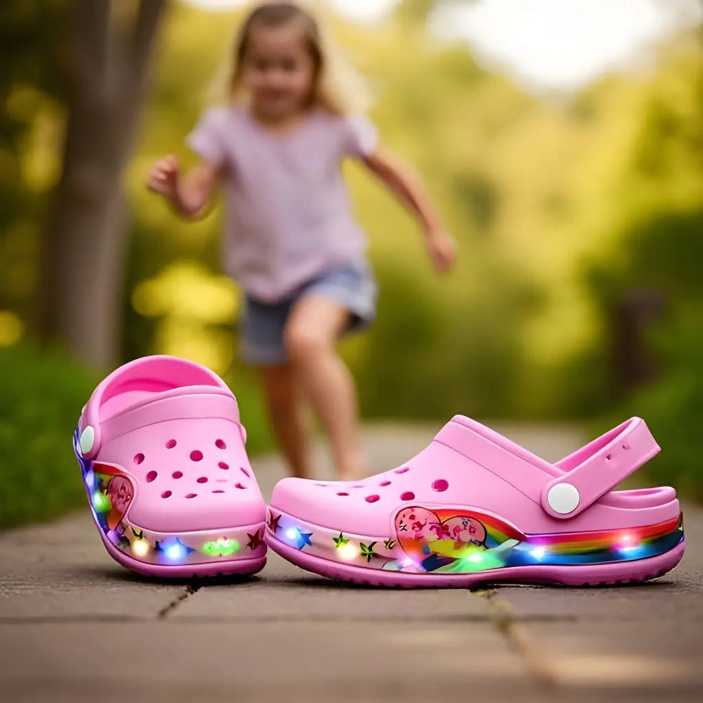 Kids' yellow slides with a fun design