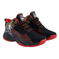 Slam Dunk Pro Kids Basketball Shoes in black and red sideview.