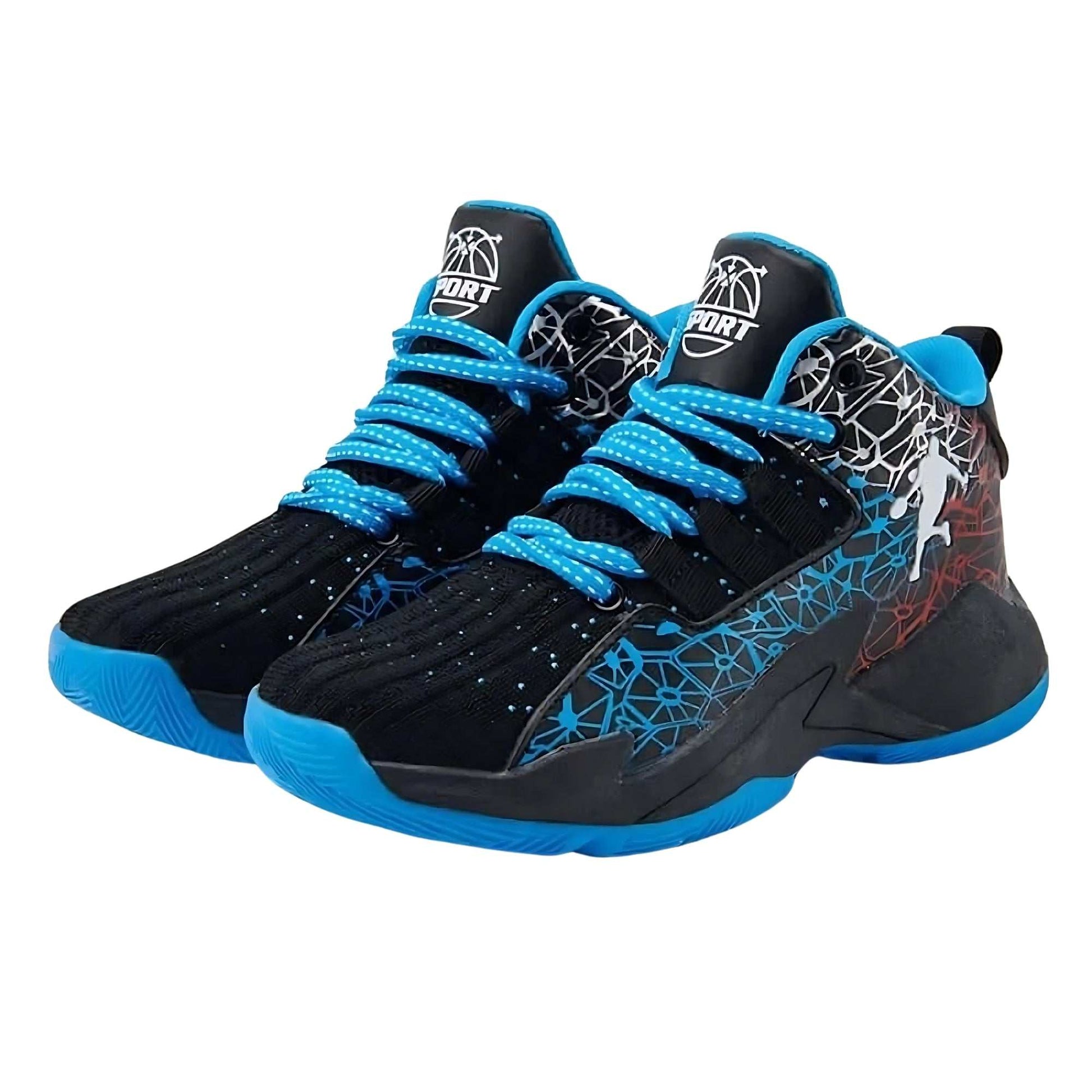 Slam Dunk Pro Kids Basketball Shoes in black and blue