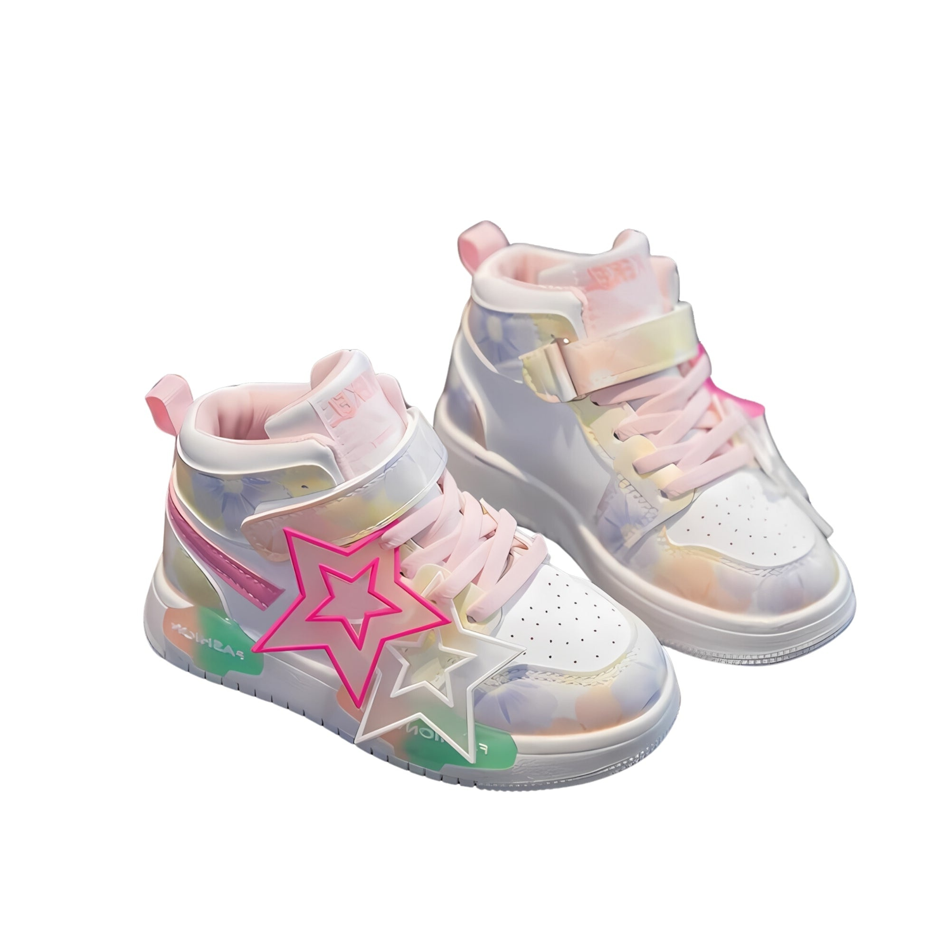 Stylish Pink Star Sneakers with Durable Sole