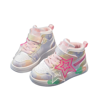 Pink Star High-Top Sneakers for Kids