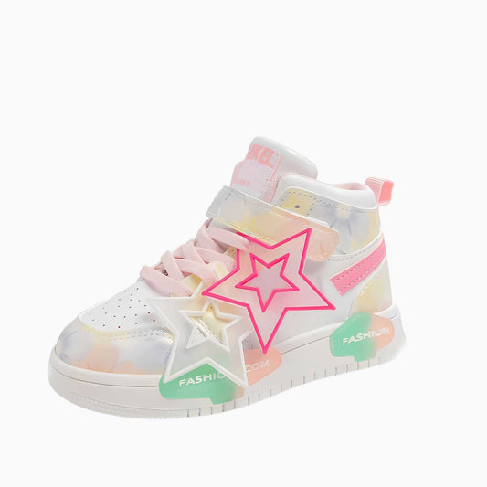 Pink Star High-Top Sneakers – Stylish Shoes for Active Kids