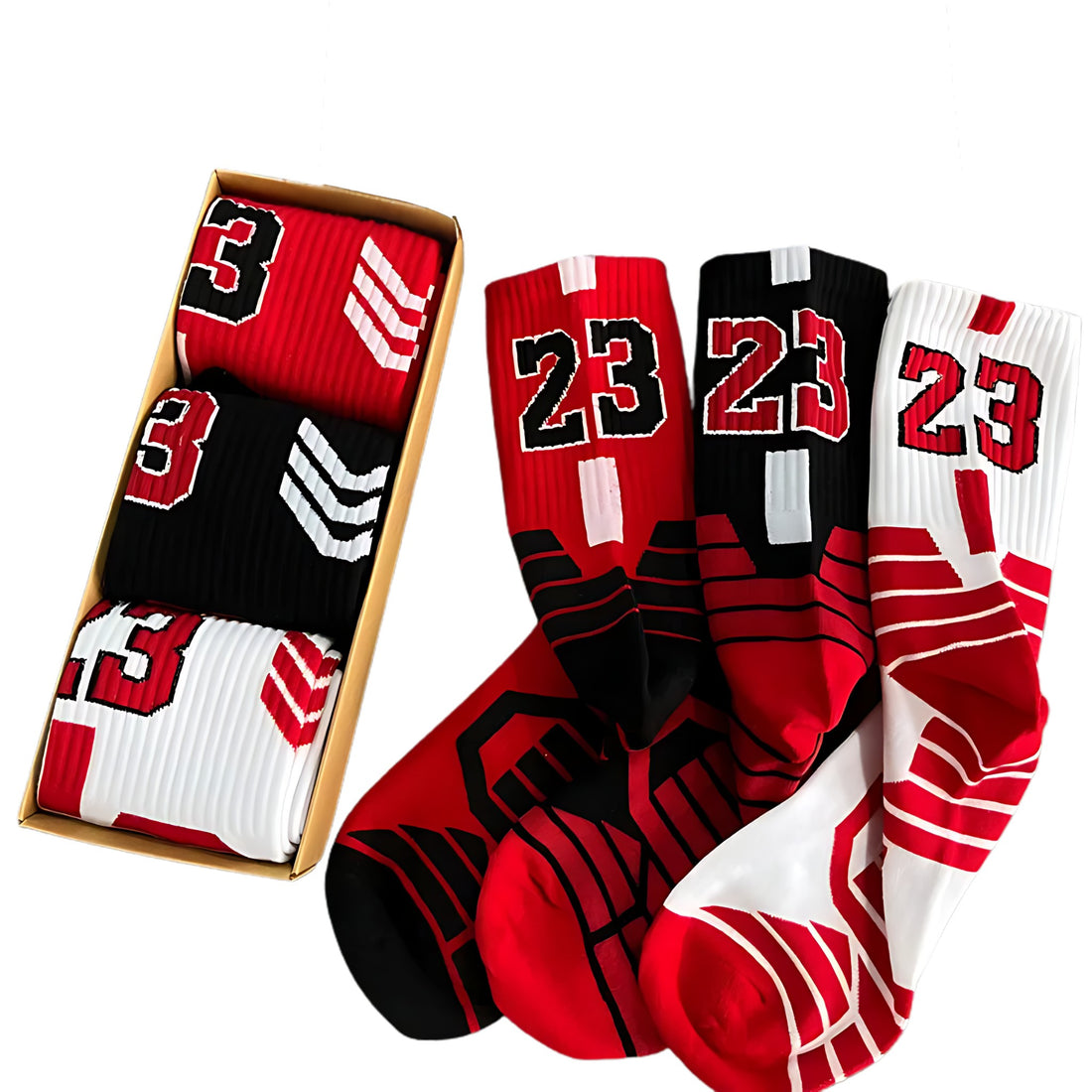 Junior Basketball Crew Non-Slip Cushioned 3 pack Socks