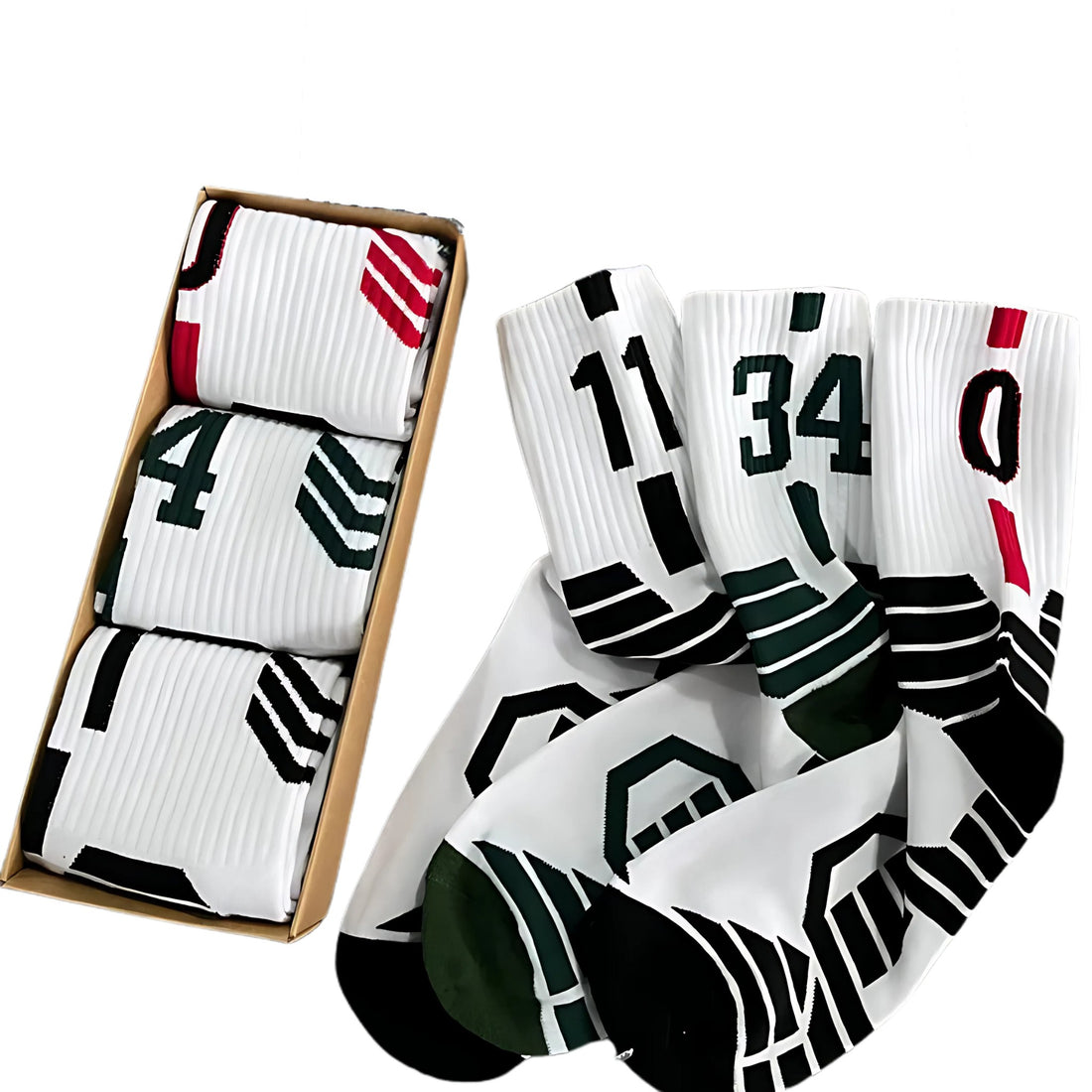 Junior Basketball Crew Non-Slip Cushioned 3 pack Socks