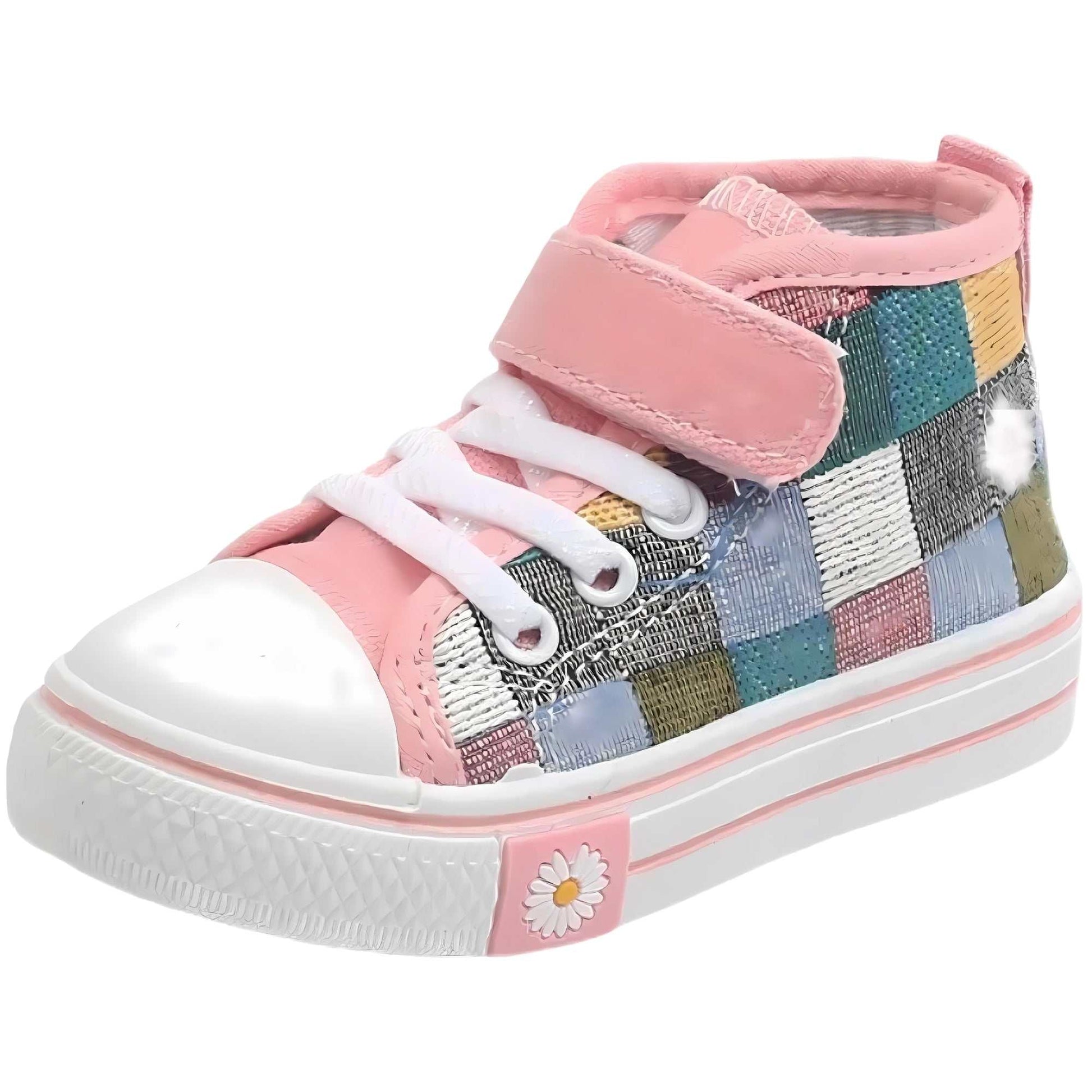 Pink Check Mate High Tops for Kids