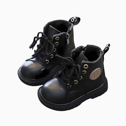 Black Bear Plush Boots for Kids front view