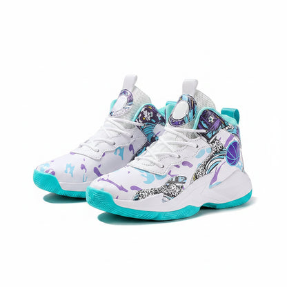 Kids High-Top Basketball Sneakers Graffiti