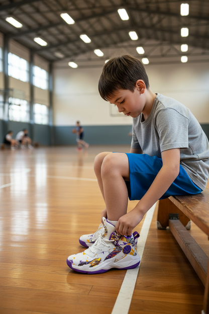 Kids High-Top Basketball Sneakers Graffiti