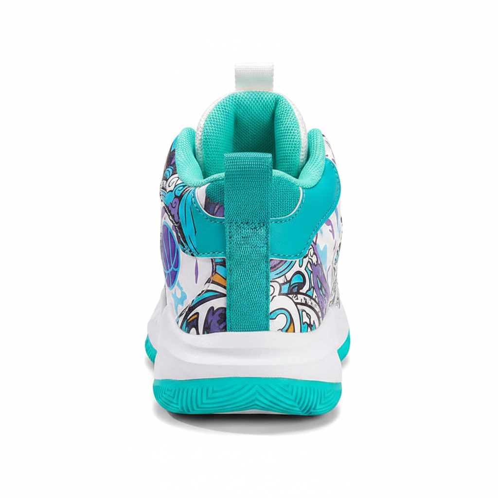 Kids High-Top Basketball Sneakers Graffiti