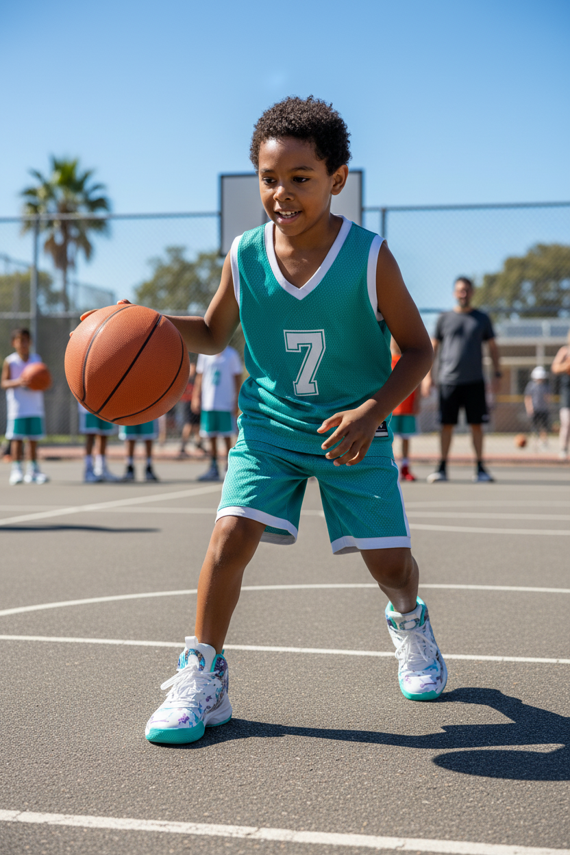 Kids High-Top Basketball Sneakers Graffiti