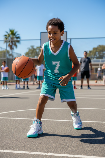 Kids High-Top Basketball Sneakers Graffiti