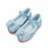 Girls Glitter Bow Plush Winter Flats