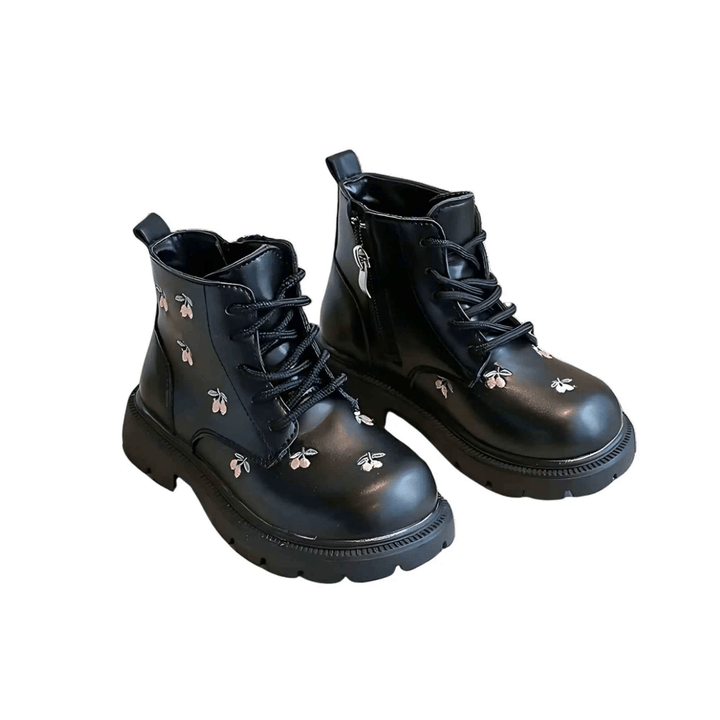 Black Blossom Girls' Boots - Kiddos Kicks