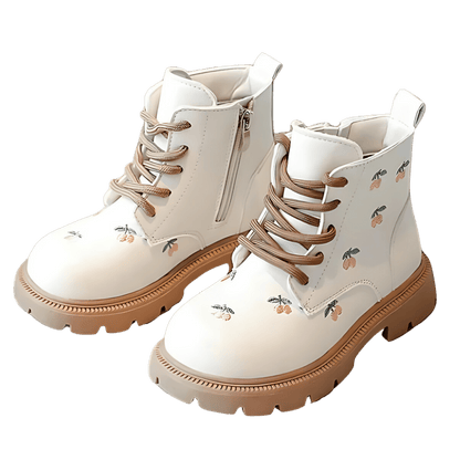 Blossom kids winter ankle boots, front view showing full design