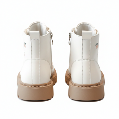 Blossom kids winter ankle boots, angled view showing colour and shape
