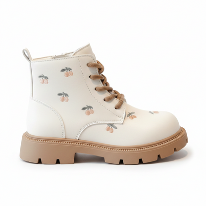 Blossom kids winter ankle boots, side profile showing sole and upper detail
