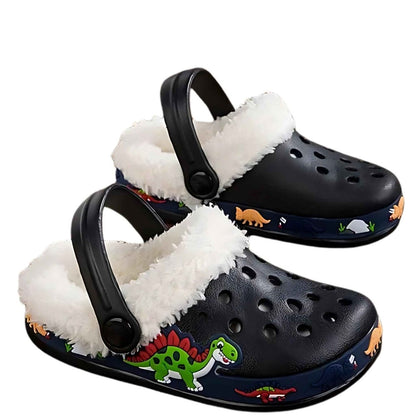 Dino Roar kids slides, side profile showing sole and upper detail