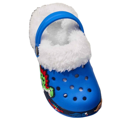 Dino Roar kids slides, back view showing heel and ankle detail