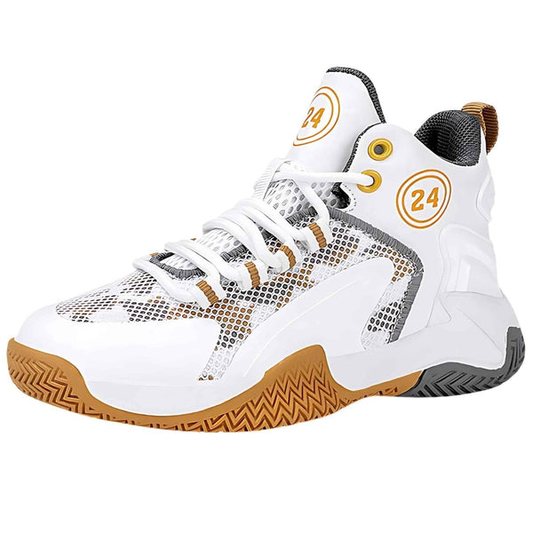 Gold Vibe court kids sneakers, front view showing full design