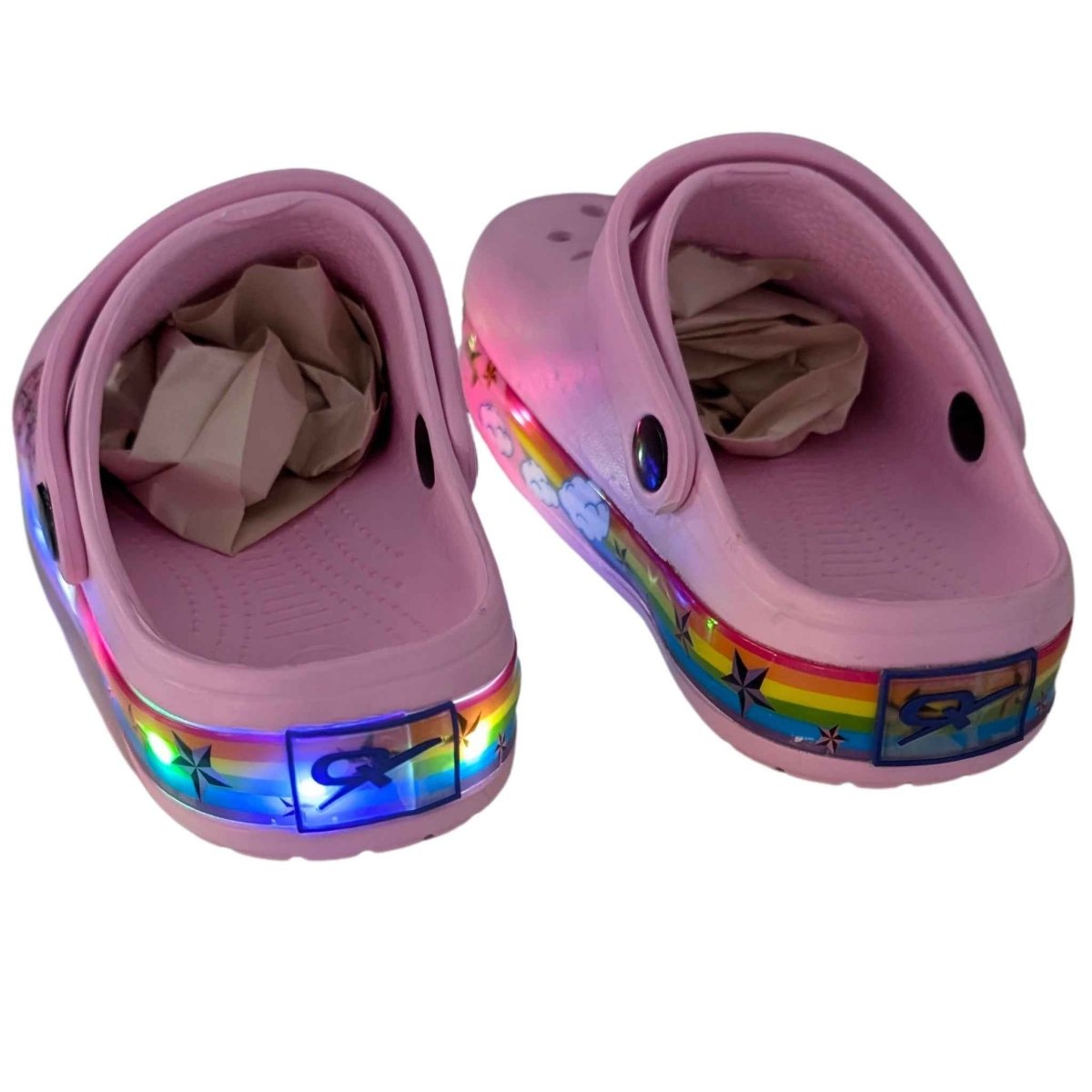Heart LED Pink Clogs – Kids slides | Durable, comfy | Kiddos Kicks Australia