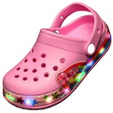 Heart LED Pink Kids Clogs - Kids slides in 24 | Boys & Girls Shoes Online Australia | Kiddos Kicks