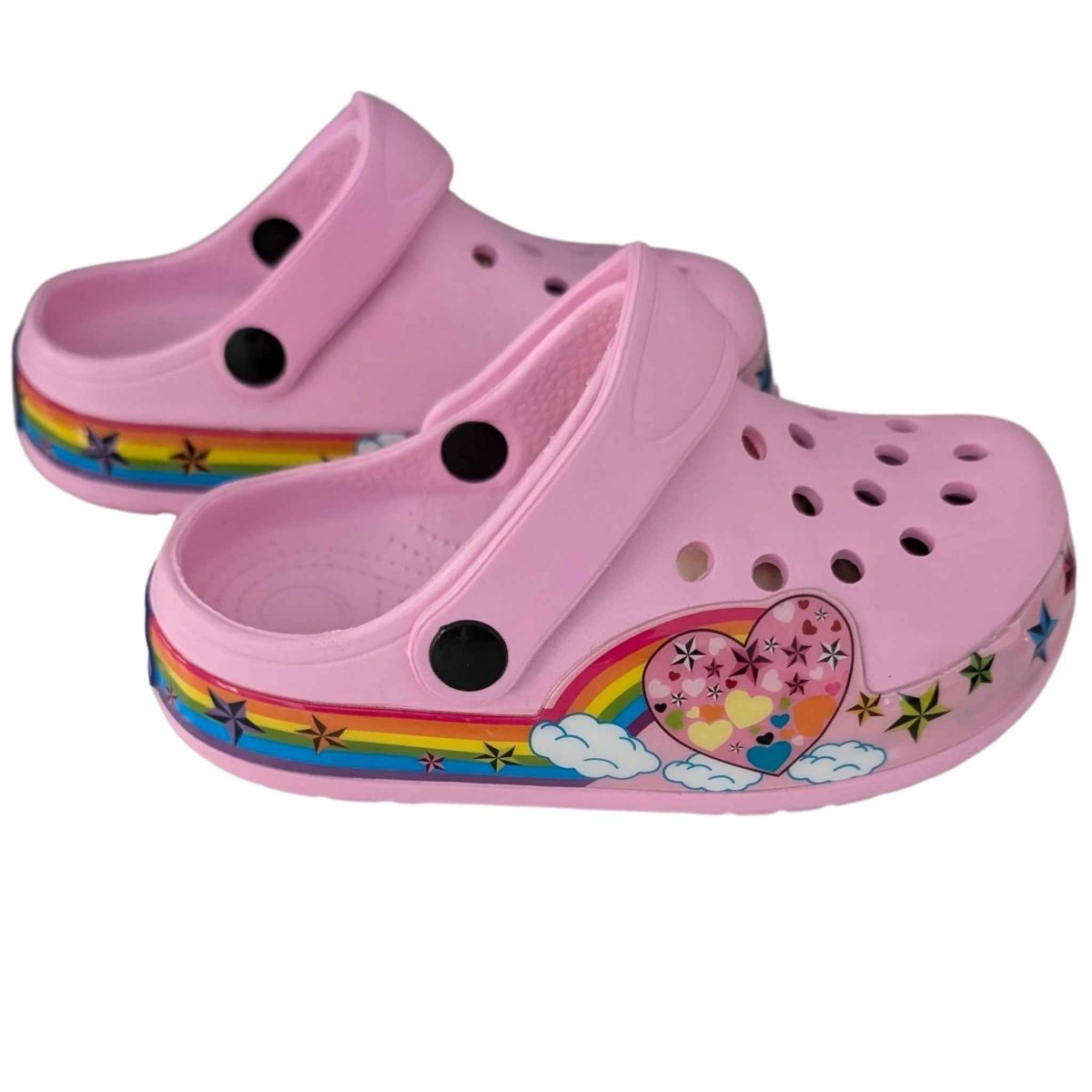 Heart LED Pink Kids Clogs - Kids slides in 24 | Boys & Girls Shoes Online Australia | Kiddos Kicks