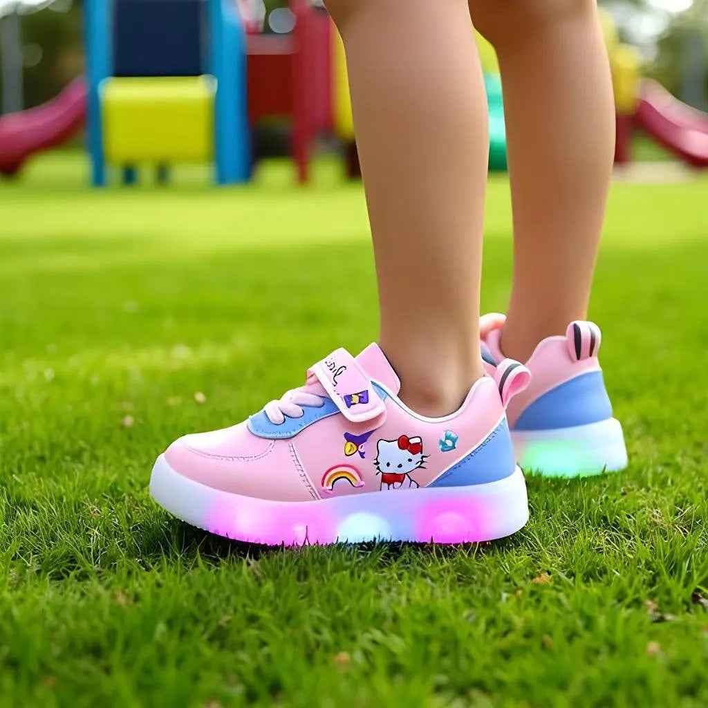 Hello Kitty Light Up Kids Shoes - Cute Cat Design – Kids Girls Sneakers | Durable, comfy | Kiddos Kicks Australia