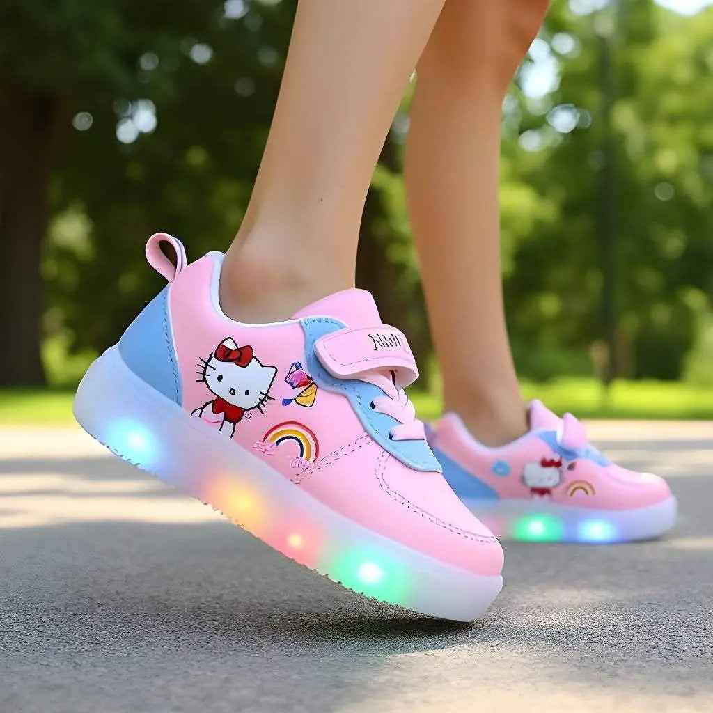 Hello Kitty Light Up Kids Shoes - Cute Cat Design – Kids Girls Sneakers | Durable, comfy | Kiddos Kicks Australia