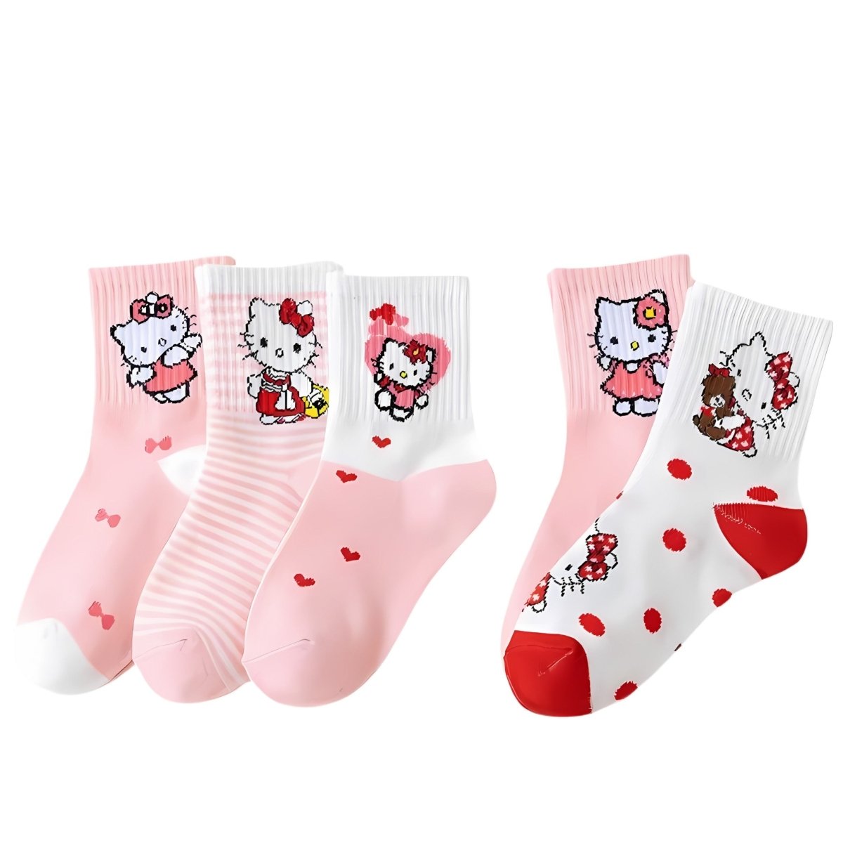 Hello Kitty Sweet Pink 5 packs Socks – Kids | Durable, comfy | Kiddos Kicks Australia