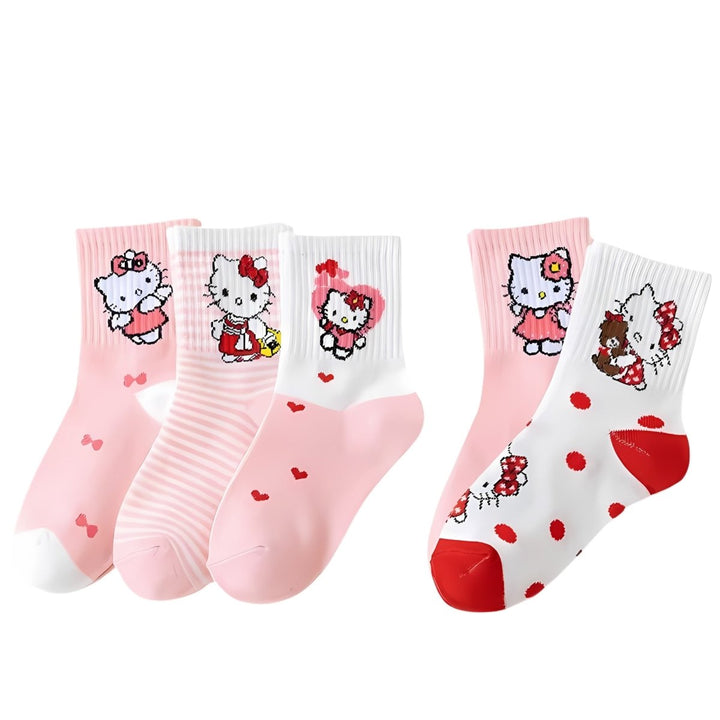 Hello Kitty Sweet Pink 5 packs Socks - Kiddos Kicks