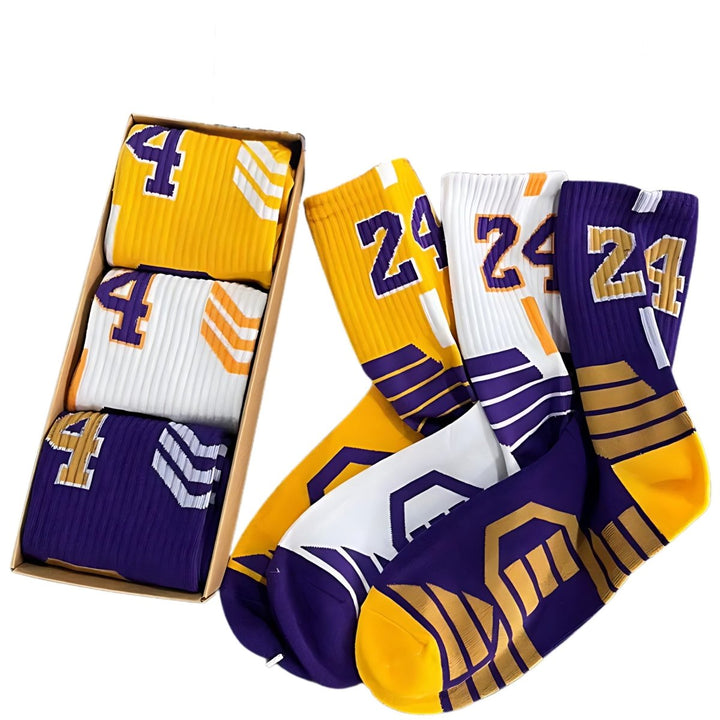 Junior Basketball Crew Non - Slip Cushioned 3 pack Socks - Kiddos Kicks