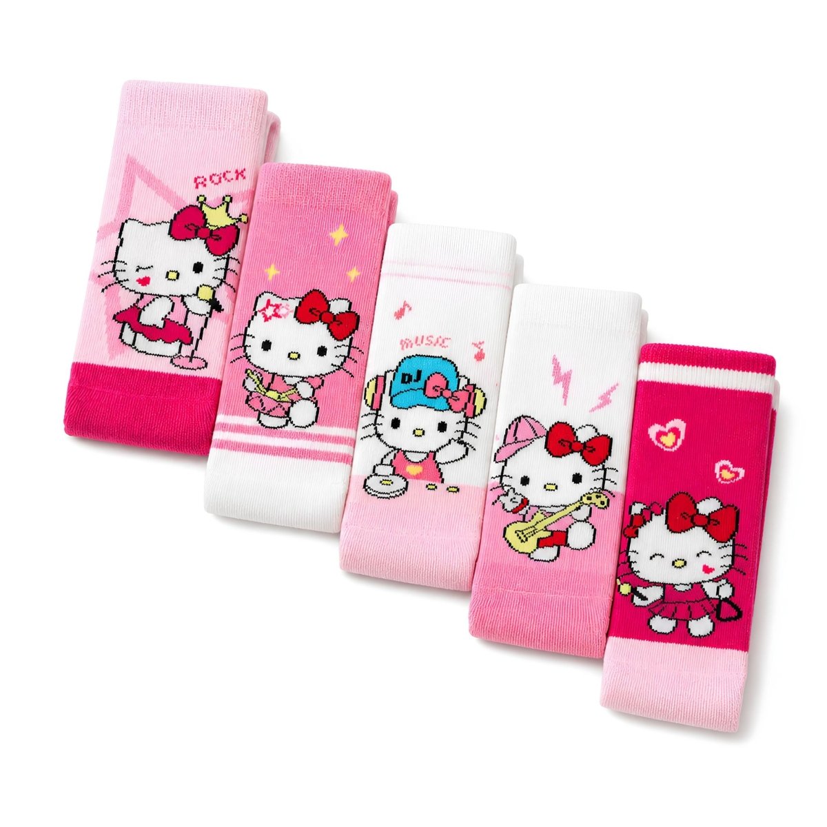 Hello Kitty Kids Mid - Calf Socks 5 - Pack - Kids Kids Socks in 1 - 4 | Boys & Girls Shoes Online Australia | Kiddos Kicks