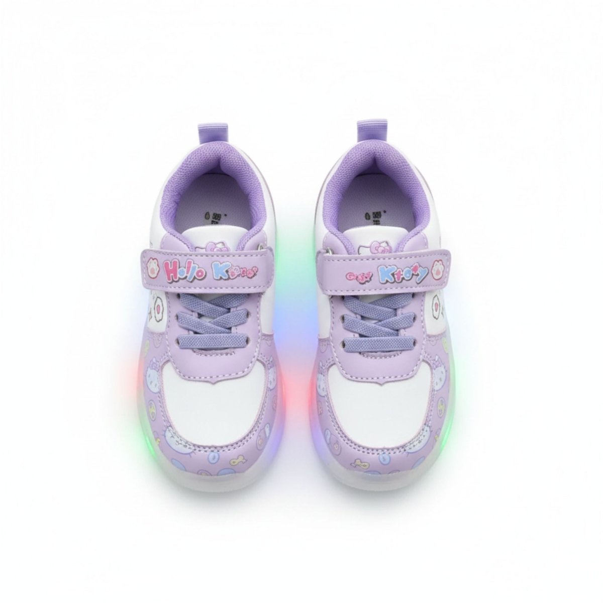 LED Kawaii Canvas Kids Sneakers – Kids in Purple | Durable, comfy | Kiddos Kicks Australia