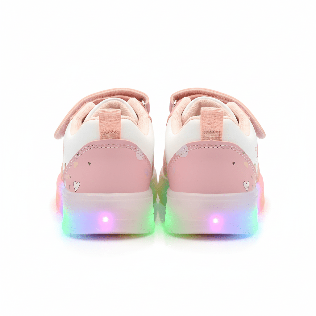LED Kawaii Canvas Kids Sneakers – Kids in Pink | Durable, comfy | Kiddos Kicks Australia