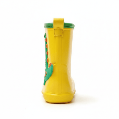 Dino waterproof kids rain boots, additional angle showing design features