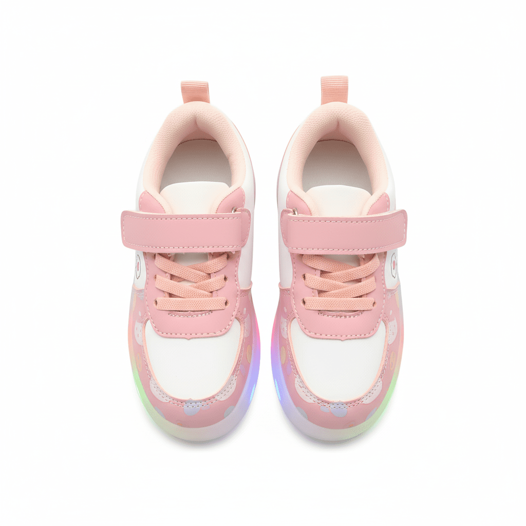 LED Kawaii Canvas Kids Sneakers – Kids in Pink | Durable, comfy | Kiddos Kicks Australia