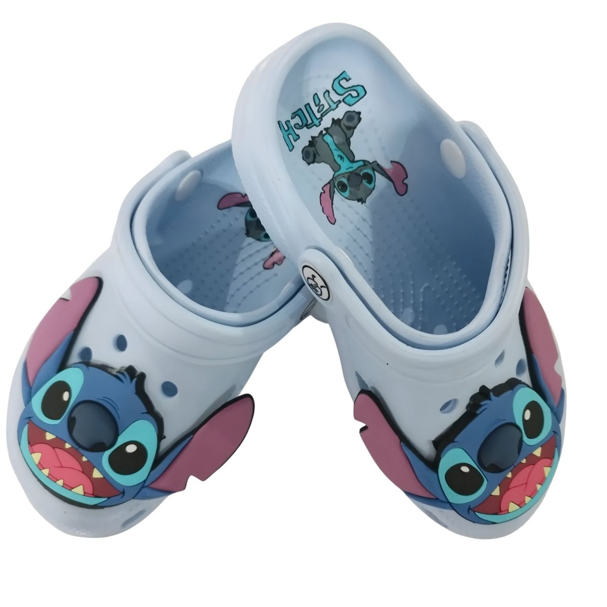 Blue Alien kids non-slip sandals, back view showing heel and ankle detail