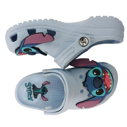 Blue Alien kids non-slip sandals, close-up of design detail and material