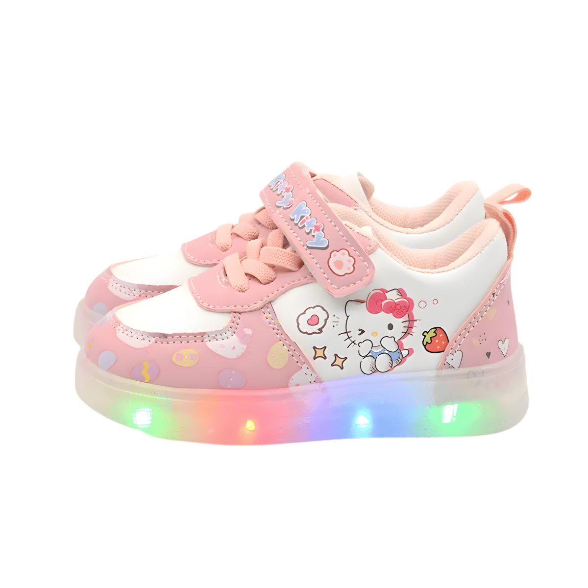 LED Kawaii Canvas Kids Sneakers – Kids in Pink | Durable, comfy | Kiddos Kicks Australia