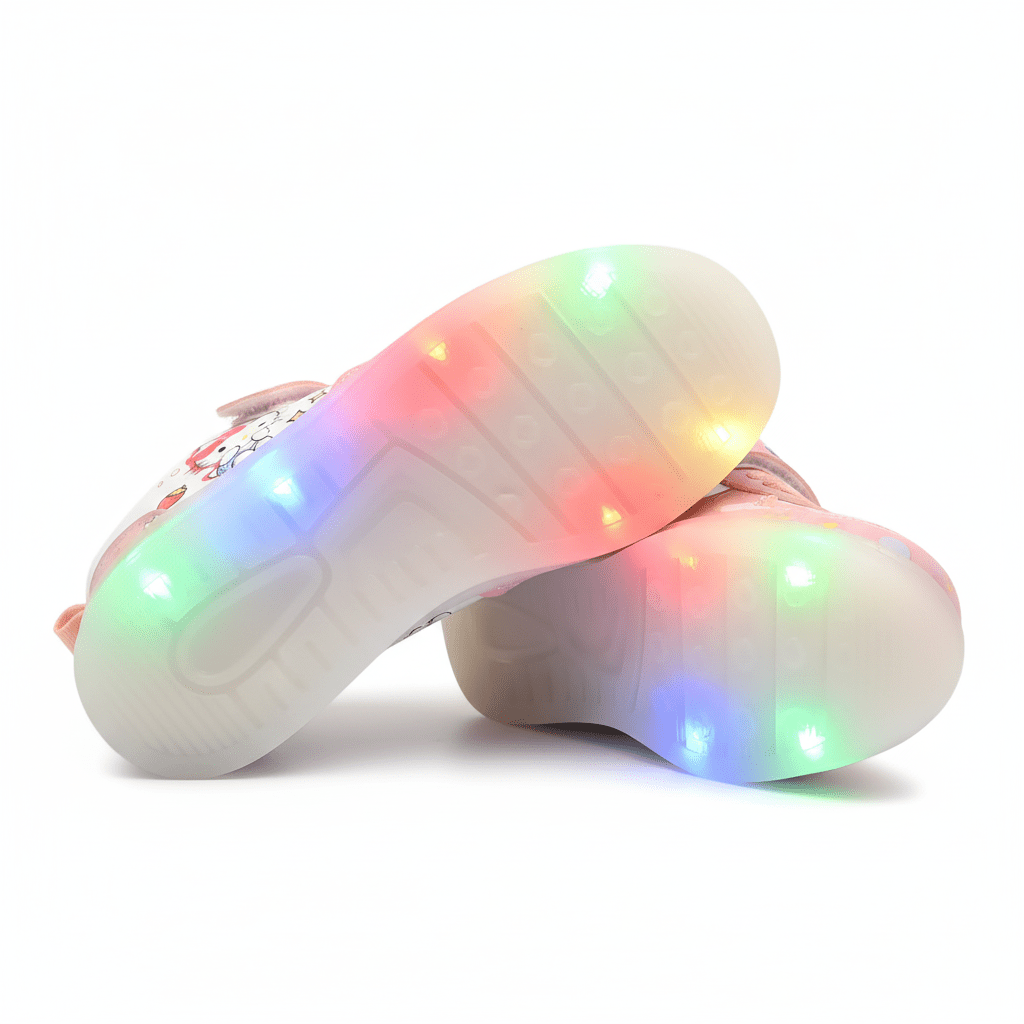 LED Kawaii Canvas Kids Sneakers – Kids in Pink | Durable, comfy | Kiddos Kicks Australia