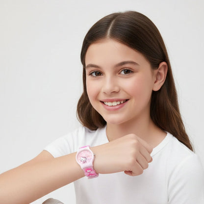 Hello Kitty kids watch, back view showing heel and ankle detail
