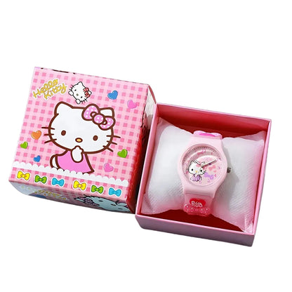Hello Kitty kids watch, front view showing full design