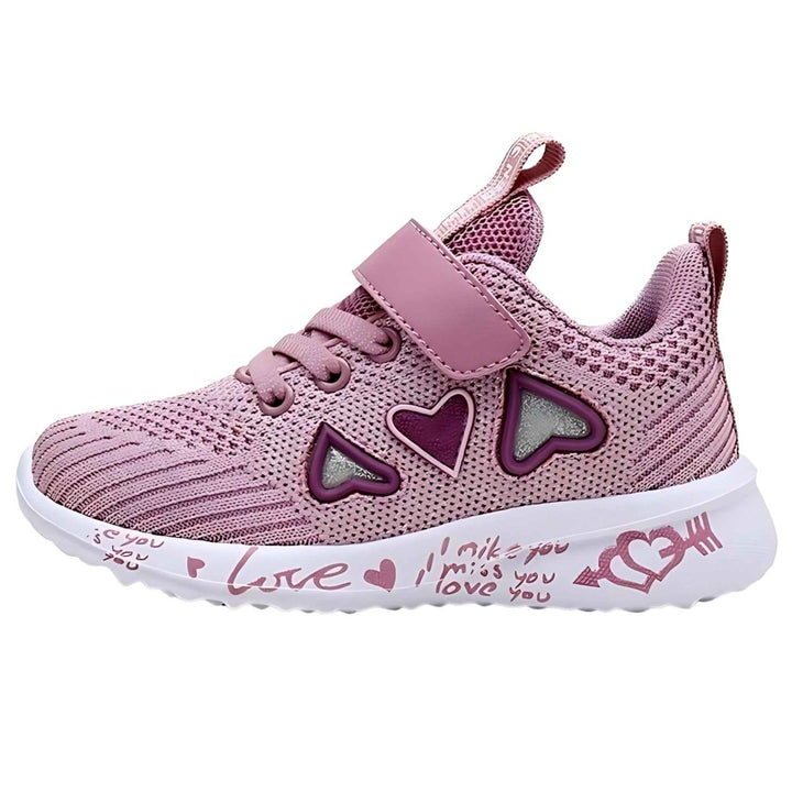 Love Heart Easy Strap Sneakers - Kiddos Kicks