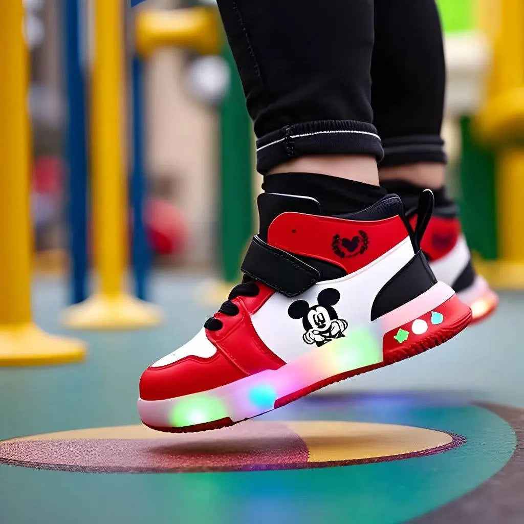 Mickey Mouse LED High - Top Sneakers – Kids | Durable, comfy | Kiddos Kicks Australia