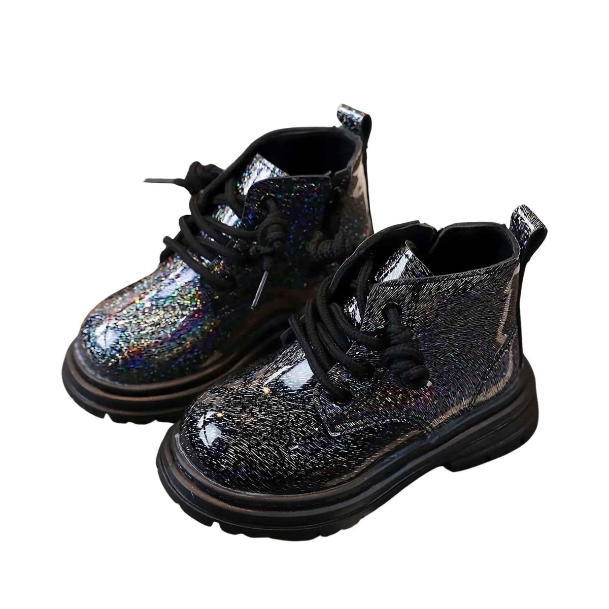 Princess Sparkle kids winter boots, angled view showing colour and shape