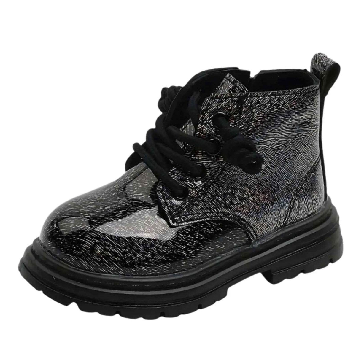 Princess Sparkle kids winter boots, front view showing full design