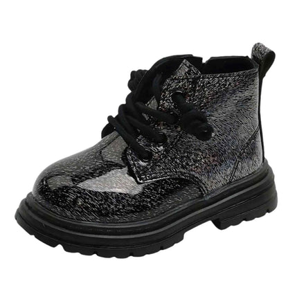Princess Sparkle kids winter boots, front view showing full design