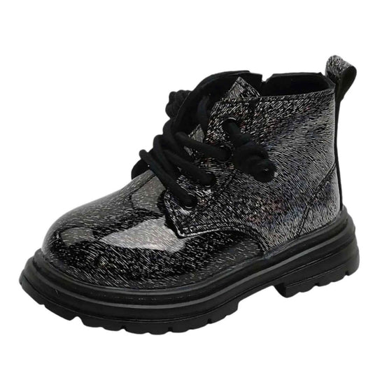 Princess Sparkle kids winter boots, front view showing full design