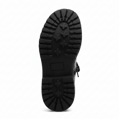 Princess Sparkle kids winter boots, top-down view showing closure and fit