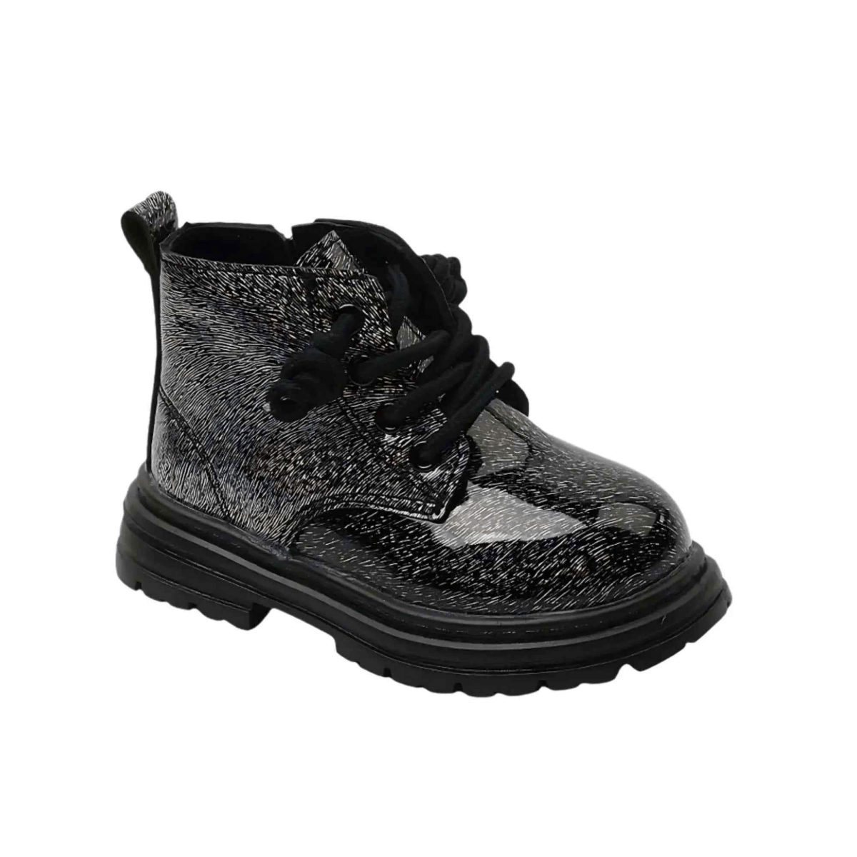 Princess Sparkle kids winter boots, side profile showing sole and upper detail